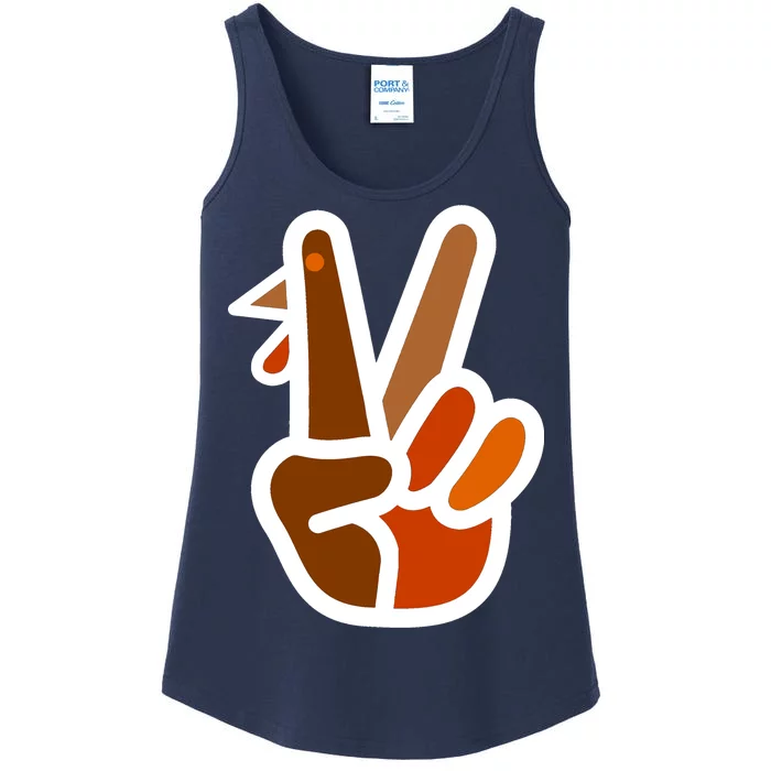 Turkey Peace Sign Hand Ladies Essential Tank