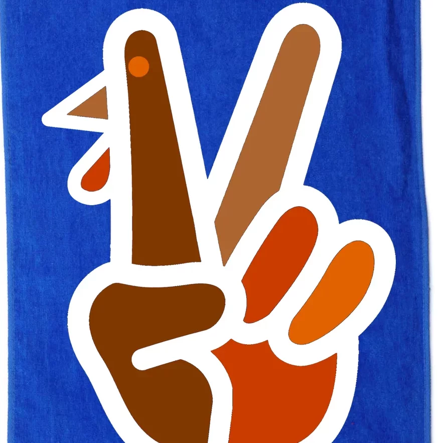 Turkey Peace Sign Hand Platinum Collection Golf Towel