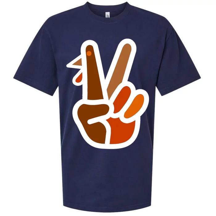 Turkey Peace Sign Hand Sueded Cloud Jersey T-Shirt