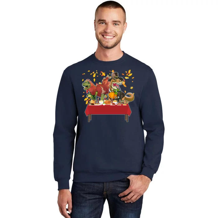 Turkey Pilgrim Dinosaurs T-Rex Funny Thanksgiving Sweatshirt