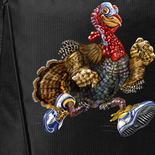 Turkey Running In Action Thanksgiving City Backpack