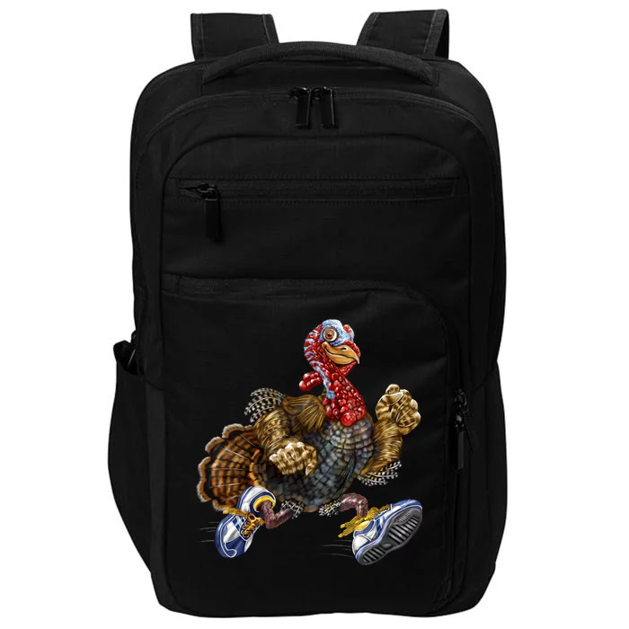 Turkey Running In Action Thanksgiving Impact Tech Backpack