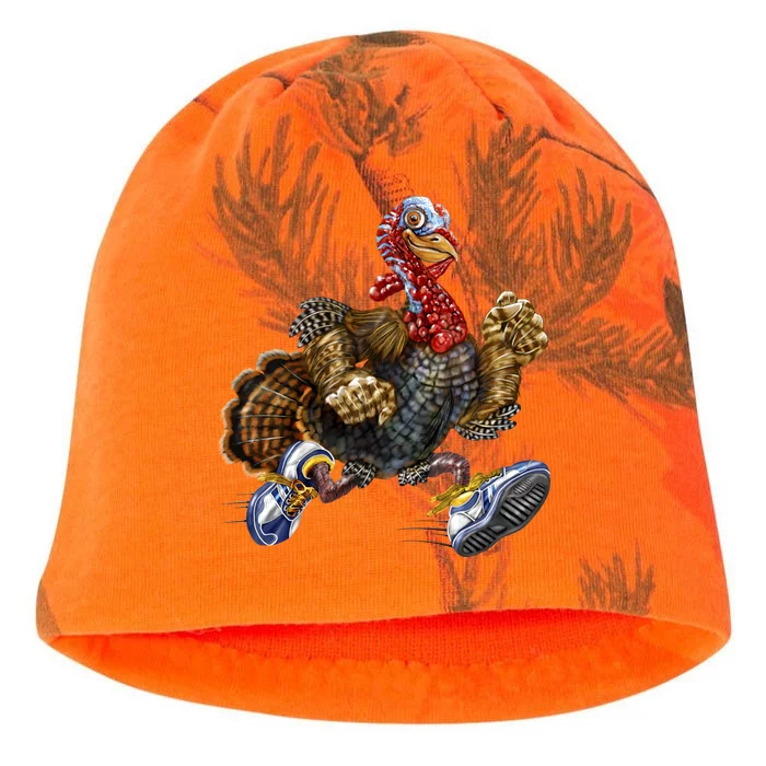 Turkey Running In Action Thanksgiving Kati - Camo Knit Beanie