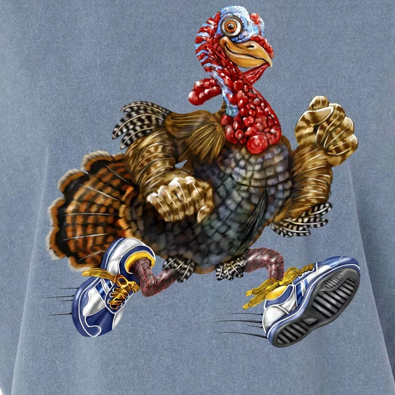 Turkey Running In Action Thanksgiving Garment-Dyed Women's Muscle Tee