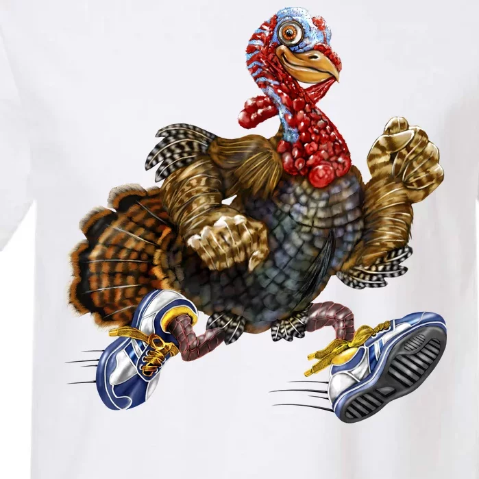 Turkey Running In Action Thanksgiving Garment-Dyed Heavyweight T-Shirt