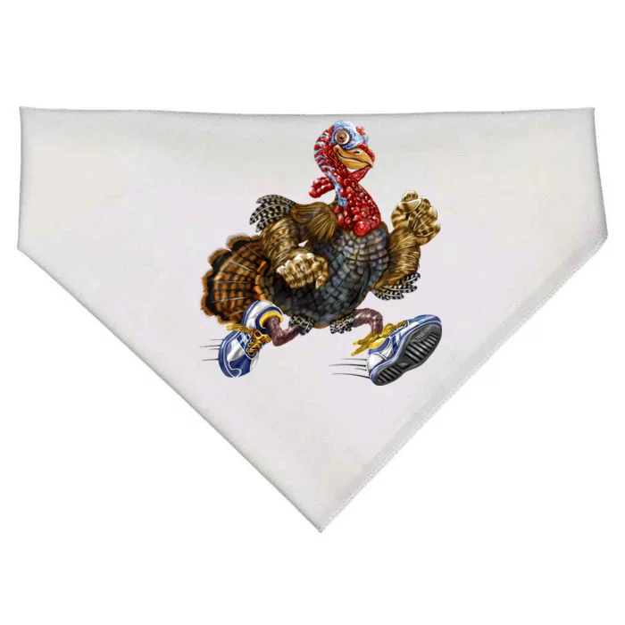 Turkey Running In Action Thanksgiving USA-Made Doggie Bandana