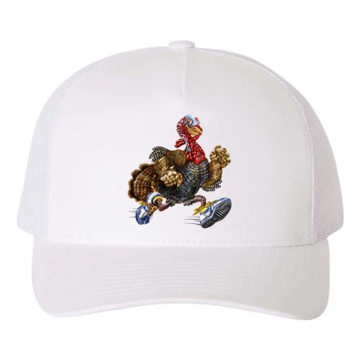 Turkey Running In Action Thanksgiving Yupoong Adult 5-Panel Trucker Hat