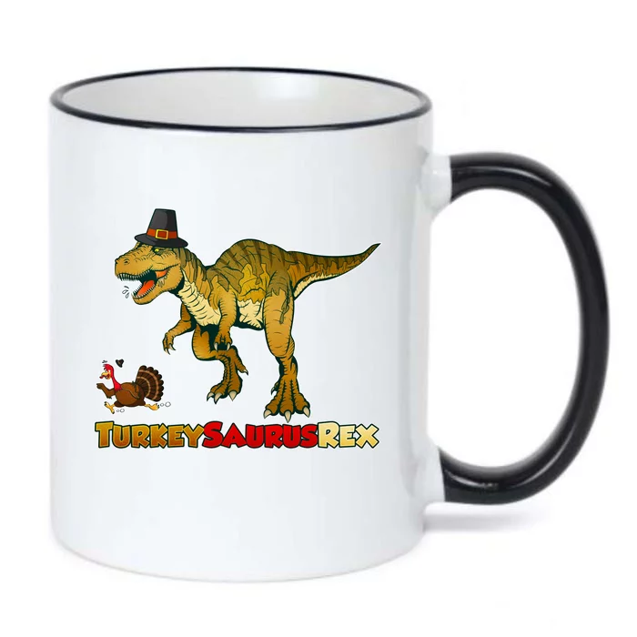 Turkeysaurus Rex T-Rex Thanksgiving Black Color Changing Mug