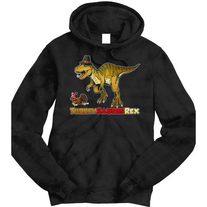 Turkeysaurus Rex T-Rex Thanksgiving Tie Dye Hoodie