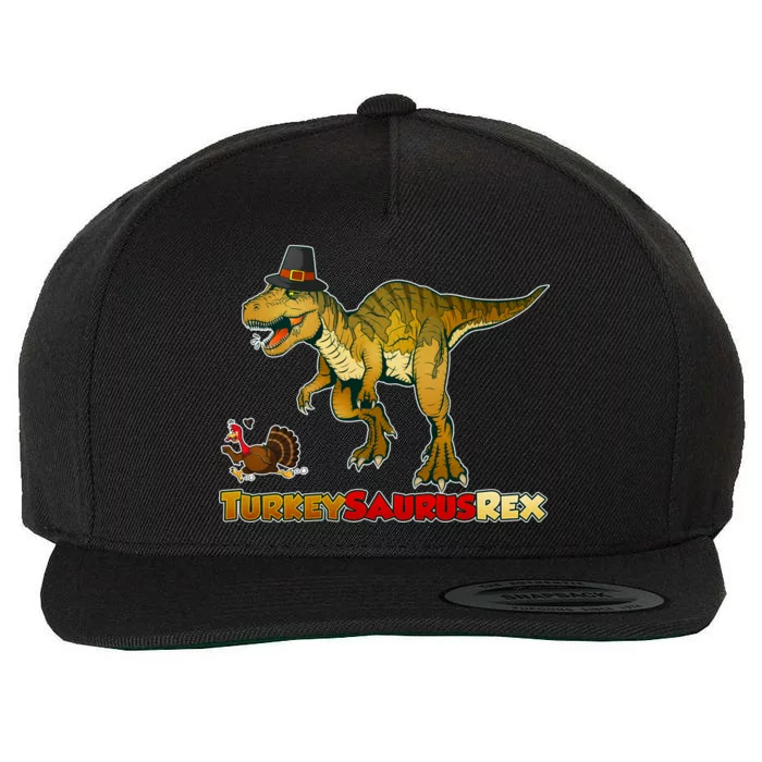 Turkeysaurus Rex T-Rex Thanksgiving Wool Snapback Cap