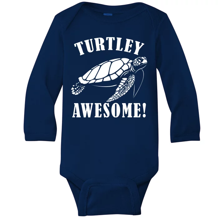 Turtley Awesome Baby Long Sleeve Bodysuit