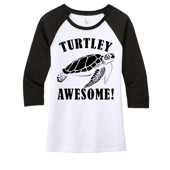 Turtley Awesome Women's Tri-Blend 3/4-Sleeve Raglan Shirt