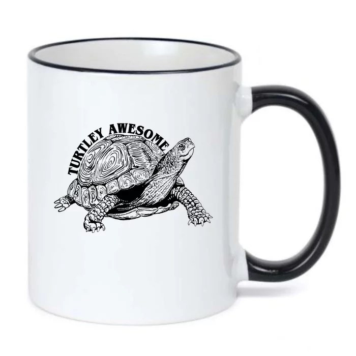 Turtley Awesome Cute Funny Turtle Meme Black Color Changing Mug