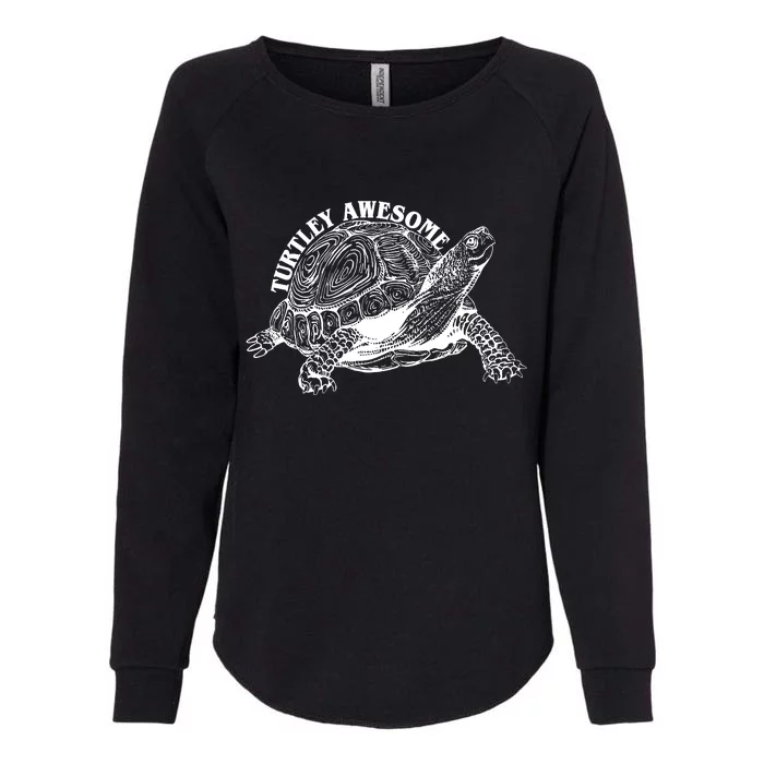 Turtley Awesome Cute Funny Turtle Meme Womens California Wash Sweatshirt