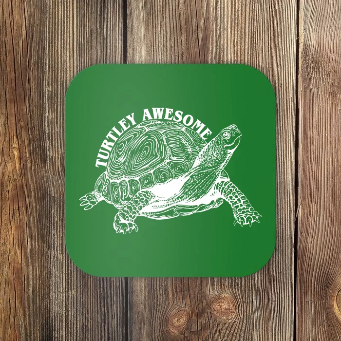 Turtley Awesome Cute Funny Turtle Meme Coaster