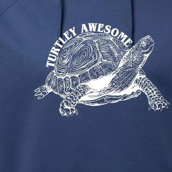 Turtley Awesome Cute Funny Turtle Meme Performance Fleece Hoodie