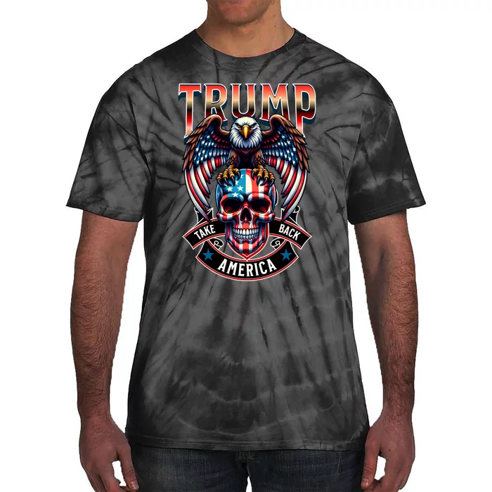 Trump Usa Skull Eagle Take America Back Tie-Dye T-Shirt