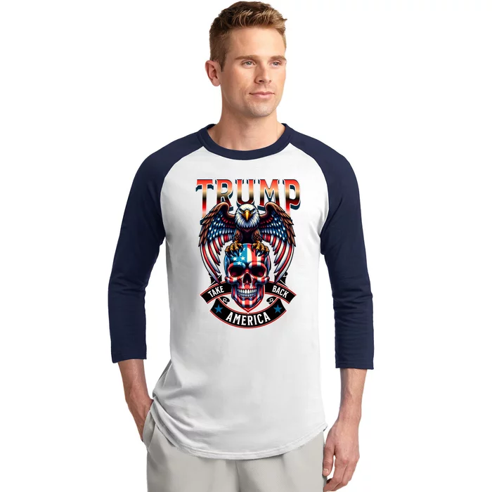 Trump Usa Skull Eagle Take America Back Baseball Sleeve Shirt