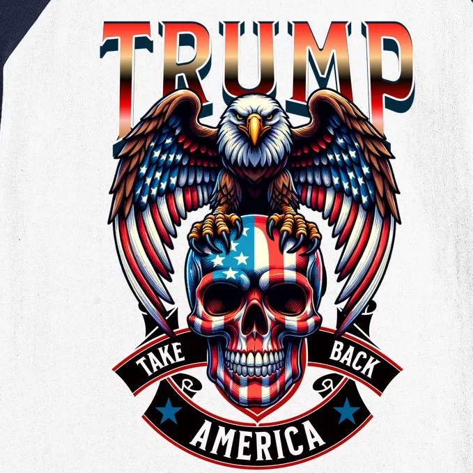 Trump Usa Skull Eagle Take America Back Baseball Sleeve Shirt