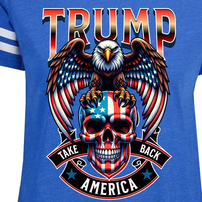 Trump Usa Skull Eagle Take America Back Enza Ladies Jersey Football T-Shirt