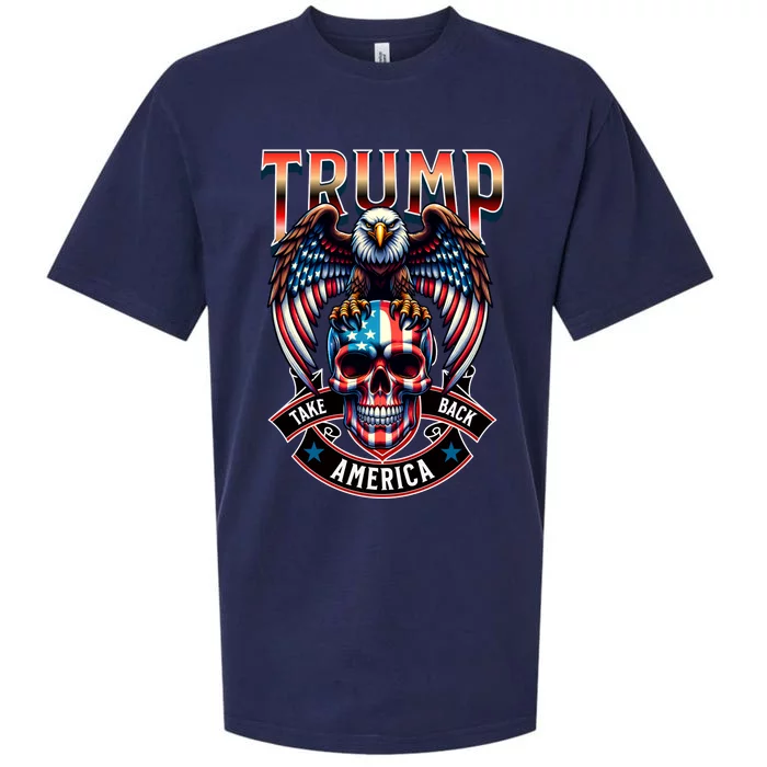 Trump Usa Skull Eagle Take America Back Sueded Cloud Jersey T-Shirt