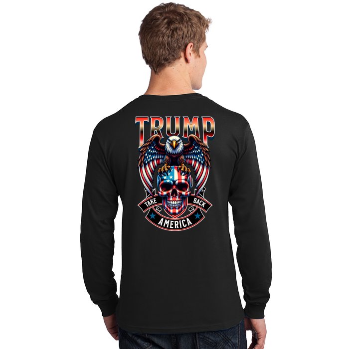 Trump Usa Skull Eagle Front And Back Logo Front & Back Long Sleeve Shirt