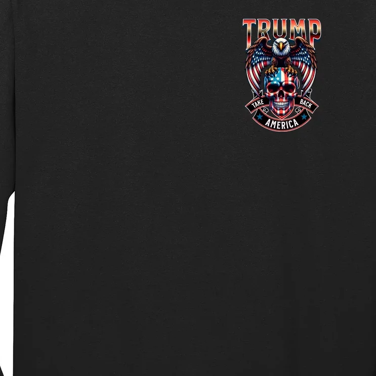 Trump Usa Skull Eagle Front And Back Logo Front & Back Long Sleeve Shirt