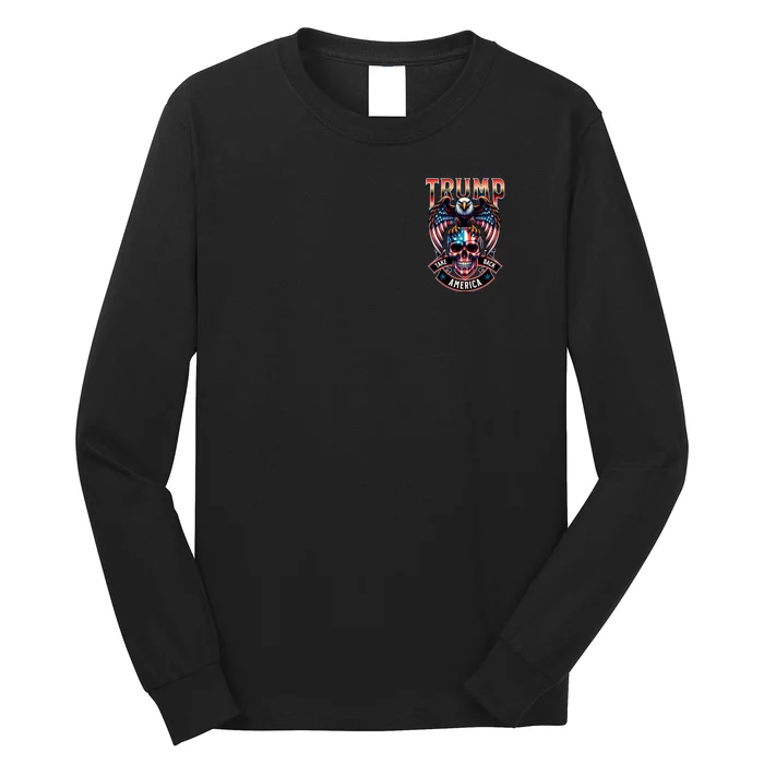 Trump Usa Skull Eagle Front And Back Logo Front & Back Long Sleeve Shirt