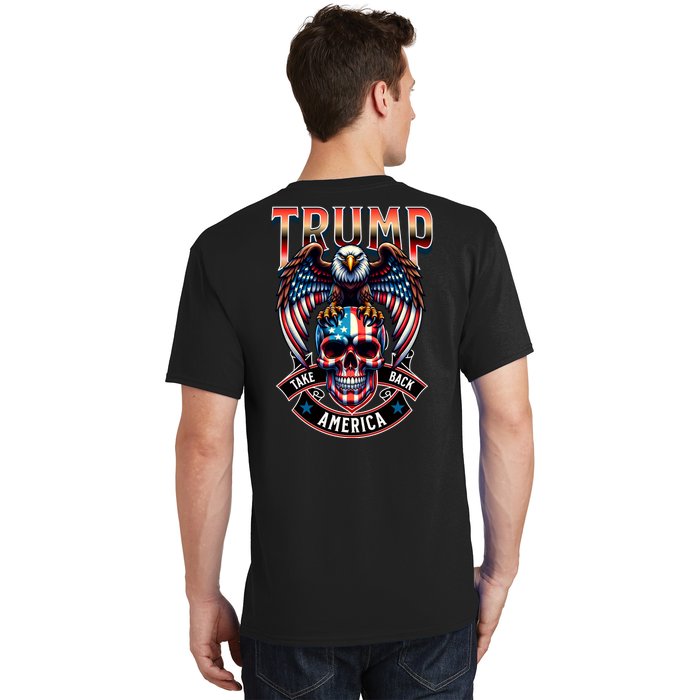 Trump Usa Skull Eagle Front And Back Logo T-Shirt