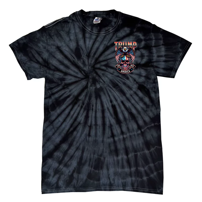 Trump Usa Skull Eagle Front And Back Logo Front & Back Tie-Dye T-Shirt