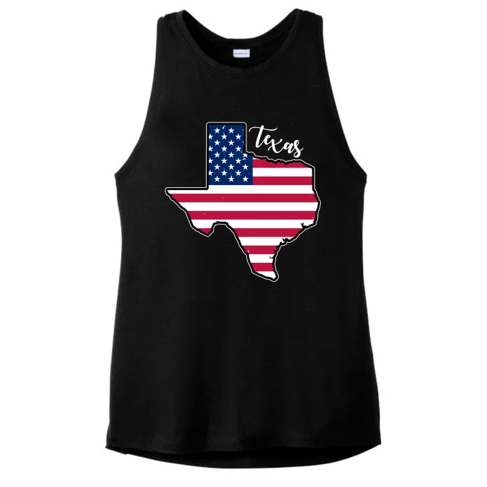 Texas United States Map Ladies Tri-Blend Wicking Tank