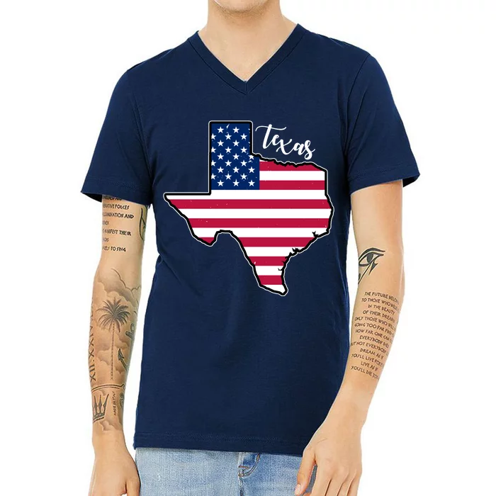 Texas United States Map V-Neck T-Shirt