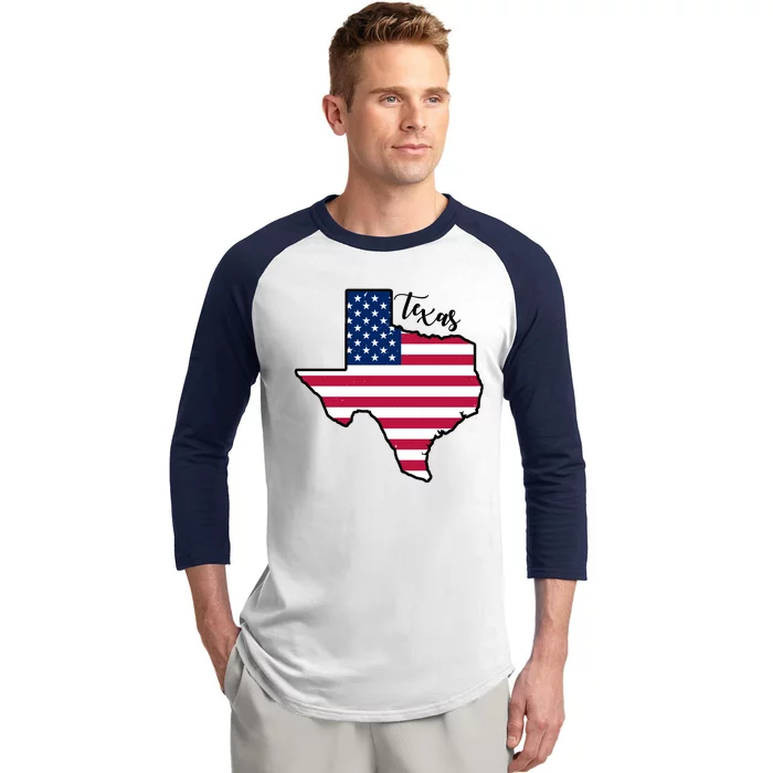 Texas United States Map Baseball Sleeve Shirt