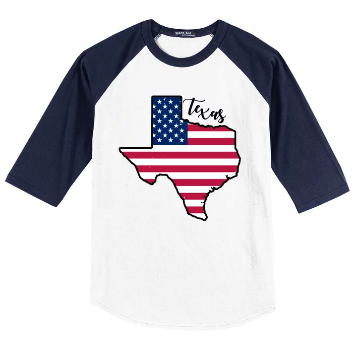 Texas United States Map Baseball Sleeve Shirt