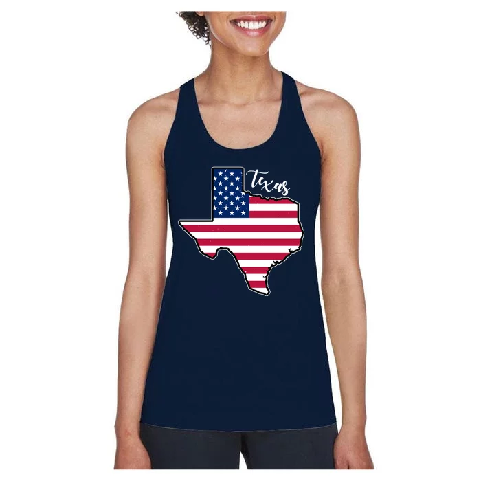 Texas United States Map Women's Racerback Tank