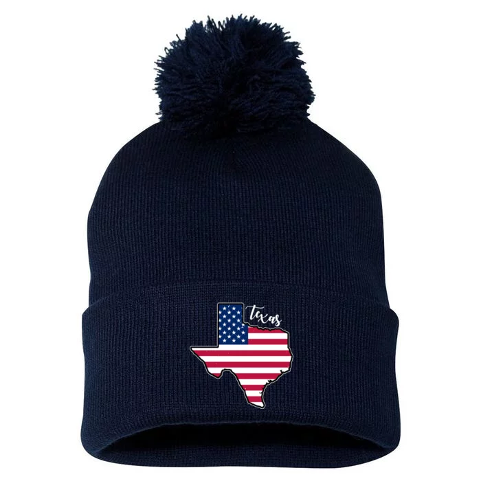 Texas United States Map Pom Pom 12in Knit Beanie