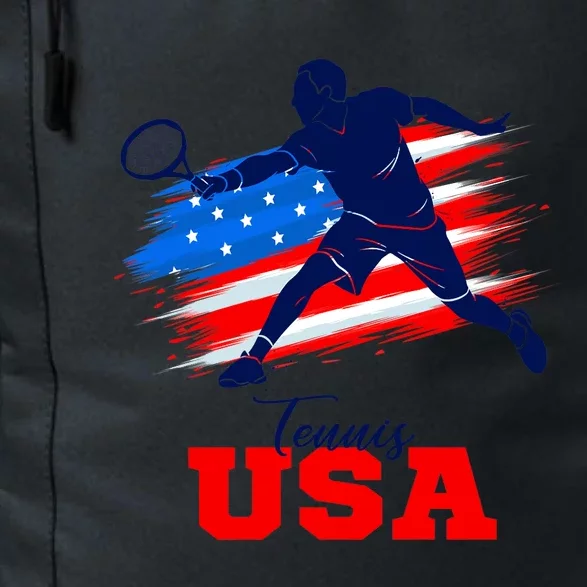 Tennis USA Support Team American Flag Tennis Sports Lover Premium Daily Commute Backpack