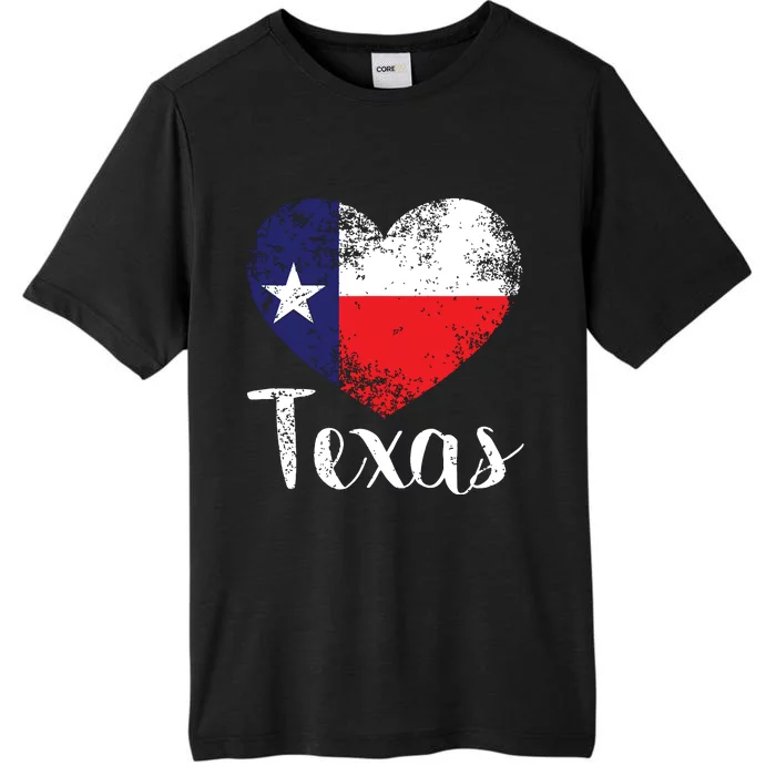 Texas United States Vintage State Flag In Heart ChromaSoft Performance T-Shirt