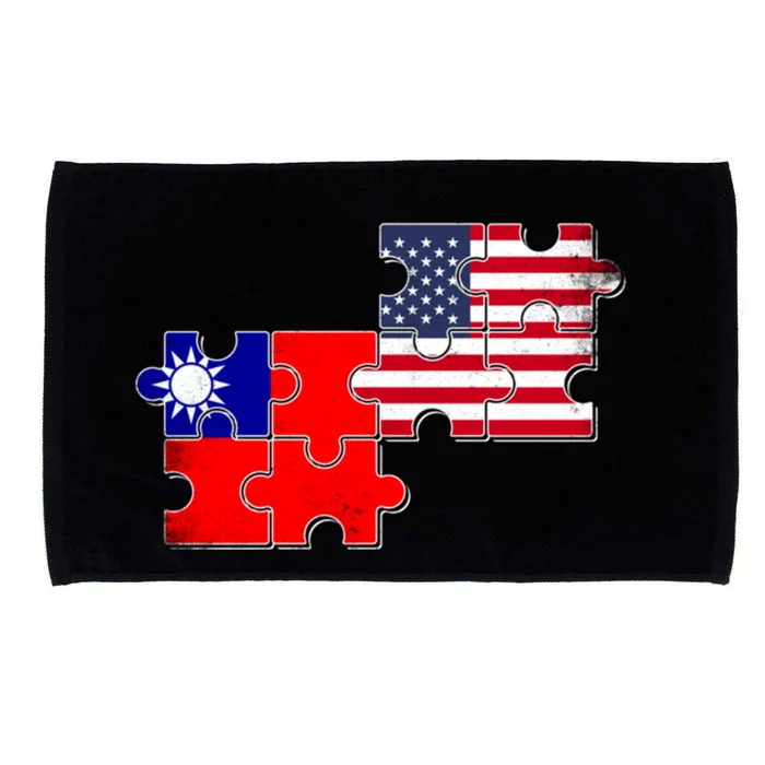 Taiwan Usa Taiwanese American Flag Gift Microfiber Hand Towel