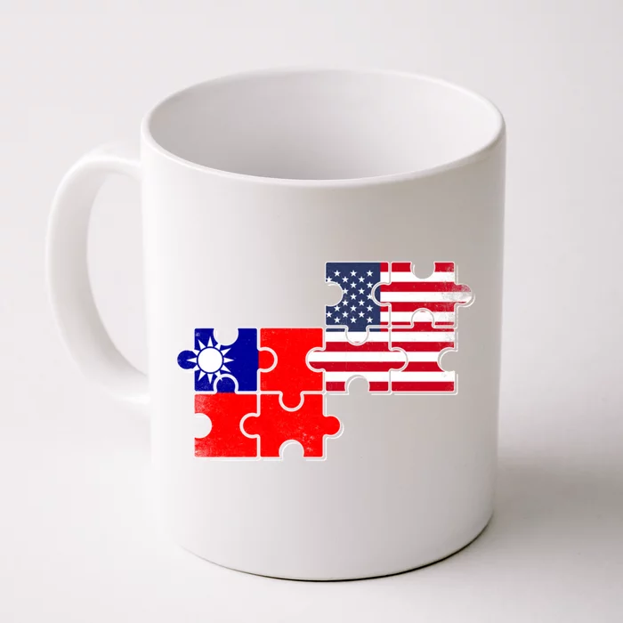 Taiwan Usa Taiwanese American Flag Gift Front & Back Coffee Mug