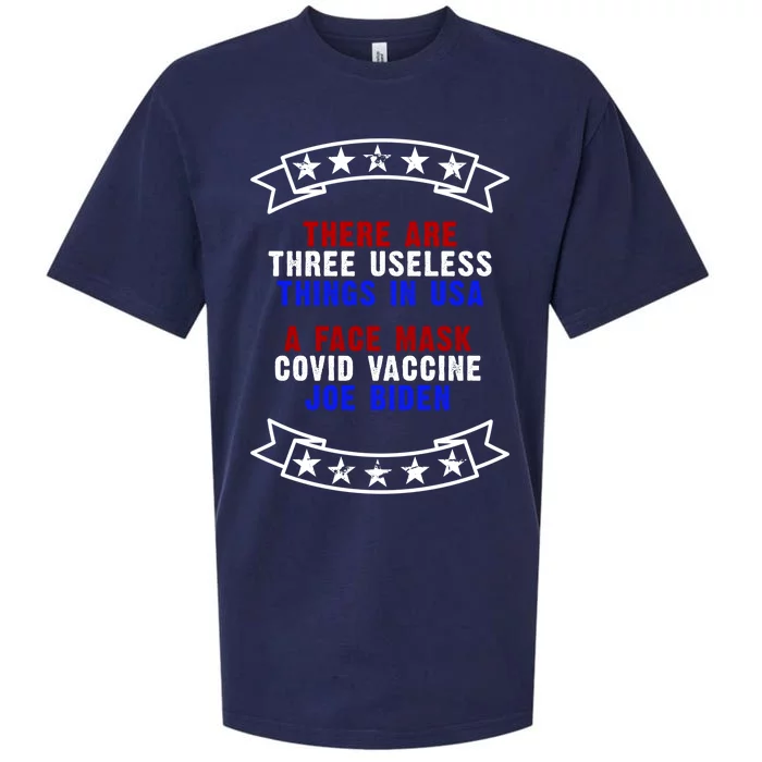 Three Useless Things In USA Face Vaccine Joe Biden Sueded Cloud Jersey T-Shirt