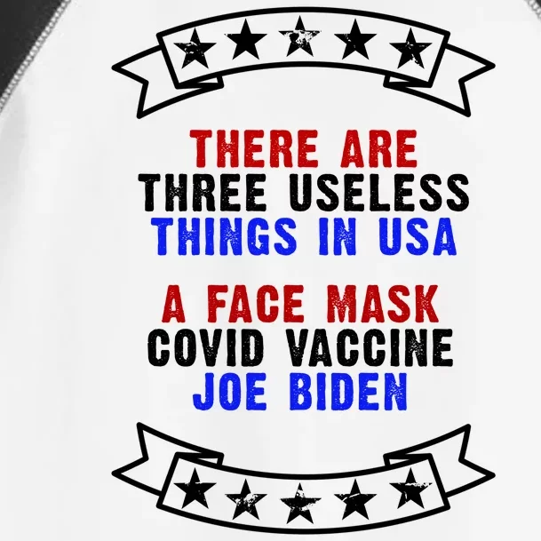 Three Useless Things In USA Face Vaccine Joe Biden Toddler Fine Jersey T-Shirt