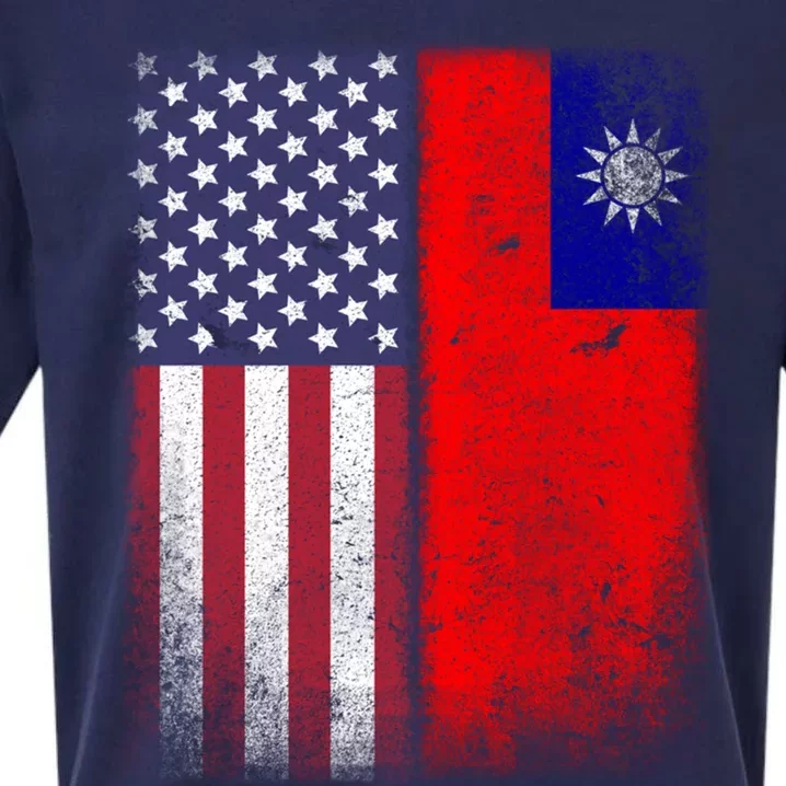 Taiwan Usa Taiwanese American Flag Pride Gift Sueded Cloud Jersey T-Shirt