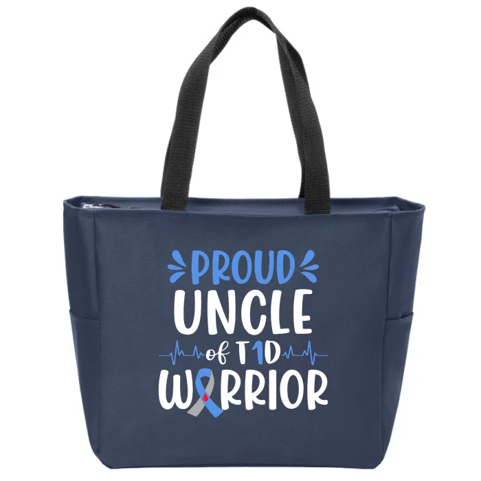 T1D Uncle Type 1 Diabetes Awareness Gift Zip Tote Bag