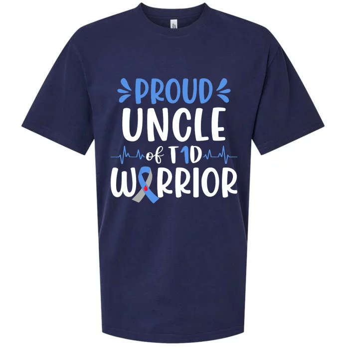 T1D Uncle Type 1 Diabetes Awareness Gift Sueded Cloud Jersey T-Shirt