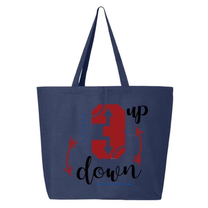 Three Up Three Down Baseball Game Three Batters Design Great Gift 25L Jumbo Tote