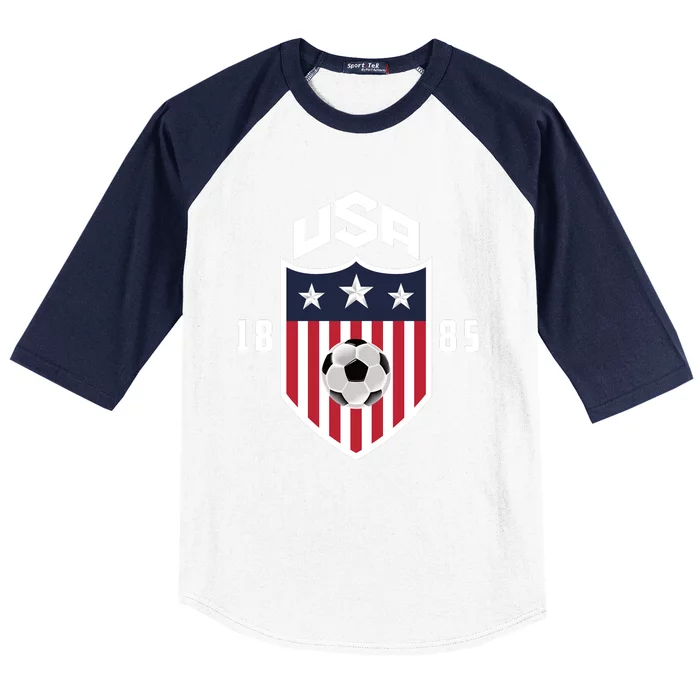 USA Soccer Team 1885 American US Soccer Team Fan Baseball Sleeve Shirt