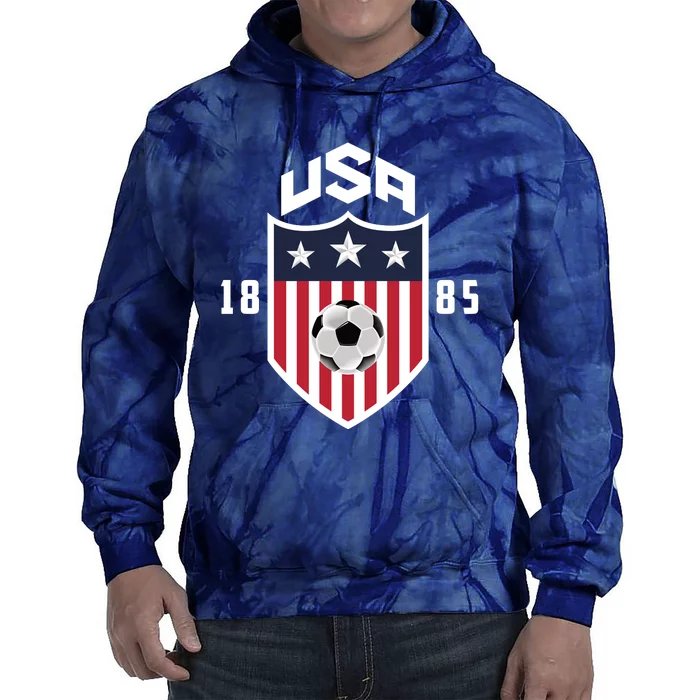 USA Soccer Team 1885 American US Soccer Team Fan Tie Dye Hoodie