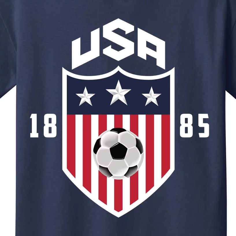 USA Soccer Team 1885 American US Soccer Team Fan Kids T-Shirt