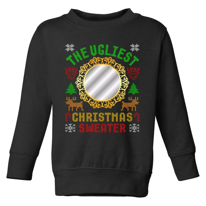 The Ugliest Ugly Christmas Sweater With Mirror Funny Xmas Toddler Sweatshirt